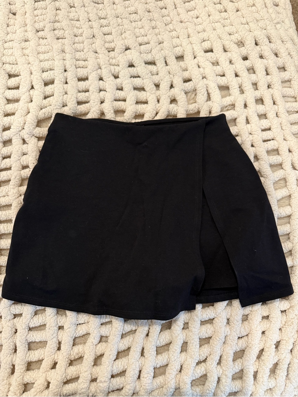Raffi Black Wrap-Front Skort